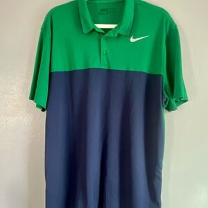 Nike Men's Polo‎ Shirt in Green and Navy